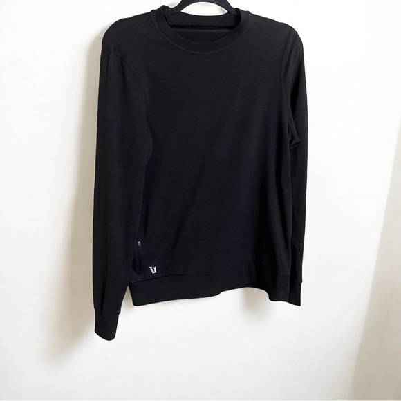 Vuori Ponto Performance Black Heather Crew Neck Pullover Sweater Shirt Small - Picture 4 of 5